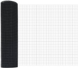 vidaXL Ogrodzenie z 13 słupkami z podwójnym kołnierzem Szary 0.4x25 m Stal 6