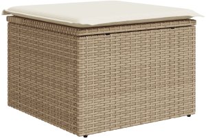 vidaXL Zestaw Jadalny Ogrodowy 6 Części z Poduszkami Beżowy Rattan Poliester 5
