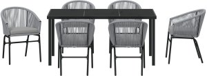 vidaXL Zestaw 7 częściowy do jadalni  Szare Polirattan 7