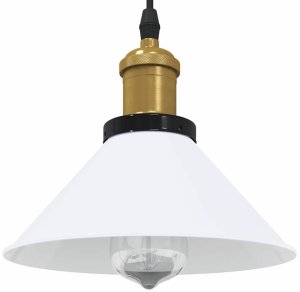 vidaXL Lampa wisząca z regulacją wysokości E27 połysk biały 1