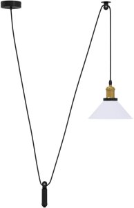 vidaXL Lampa wisząca z regulacją wysokości E27 połysk biały 2