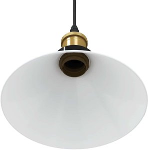 vidaXL Lampa wisząca z regulacją wysokości E27 połysk biały 9