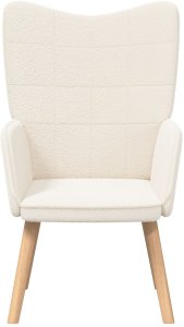 vidaXL Fotel relaksacyjny Kremowy z materiału przypominającego wełnę 4