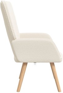 vidaXL Fotel relaksacyjny Kremowy z materiału przypominającego wełnę 5