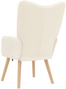 vidaXL Fotel relaksacyjny Kremowy z materiału przypominającego wełnę 6