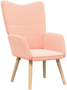 vidaXL Fotel relaksacyjny Różowy z włóknem podobnym do wełny 2