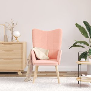 vidaXL Fotel relaksacyjny Różowy z włóknem podobnym do wełny 3