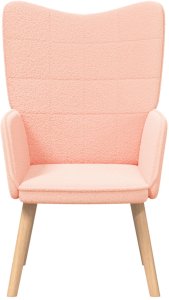 vidaXL Fotel relaksacyjny Różowy z włóknem podobnym do wełny 4