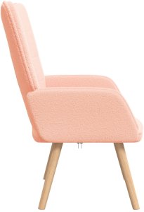 vidaXL Fotel relaksacyjny Różowy z włóknem podobnym do wełny 5