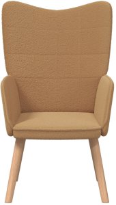 vidaXL Fotel relaksacyjny beżowy z tkaniny przypominającej wełnę 4