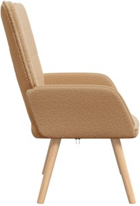 vidaXL Fotel relaksacyjny beżowy z tkaniny przypominającej wełnę 5