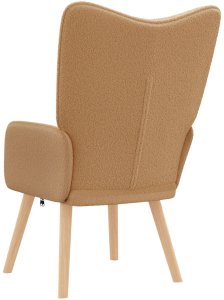 vidaXL Fotel relaksacyjny beżowy z tkaniny przypominającej wełnę 6