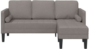 Kanapa narożna vidaXL 3-osobowa taupe 160 cm z tkaniny 5