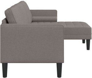 Kanapa narożna vidaXL 3-osobowa taupe 160 cm z tkaniny 6