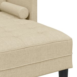vidaXL Sofa L-Shaped 3-osobowa Kremowa 160 cm Z Tkaniny 7