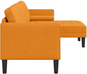 vidaXL 3-osobowa kanapa w kształcie litery L ciemnożółta 160 cm z materiału 6