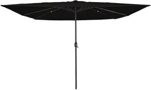 vidaXL Kwadratowy parasol ogrodowy z Lampkami LED 295x245 cm czarny (42003666) 2