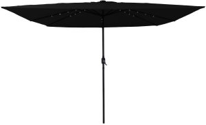 vidaXL Kwadratowy parasol ogrodowy z Lampkami LED 295x245 cm czarny (42003666) 3