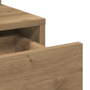 vidaXL Toaletka z lustrem i diodami LED w kolorze dębowym 9