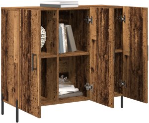 vidaXL Komoda Stary Dąb 90x34x80 cm 3