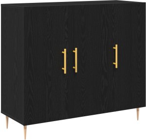 vidaXL Szafka Czarny Dąb 90x34x80 cm z drewna inżynieryjnego 2