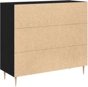 vidaXL Szafka Czarny Dąb 90x34x80 cm z drewna inżynieryjnego 5