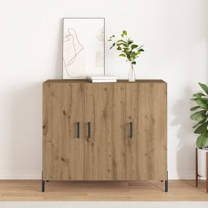 Szafka Artisan w kolorze dębowym 90x34x80 cm z drewna inżynieryjnego od vidaXL 1