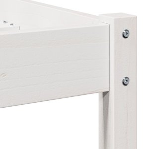vidaXL Ramka łóżka z zagłówkiem Biała 160x210 cm Lite drewno sosnowe 7