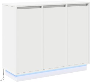 vidaXL Białe sideboard z LED, 90x32x75 cm, z drewna inżynieryjnego 2