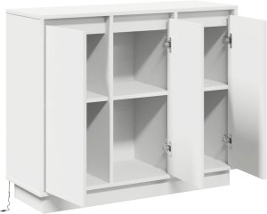 vidaXL Białe sideboard z LED, 90x32x75 cm, z drewna inżynieryjnego 6