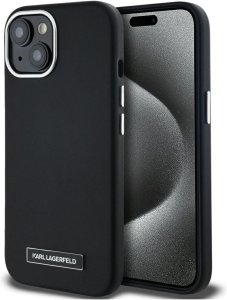 Case Karl Lagerfeld FW Metal Plate MagSafe for iPhone 15 black 1