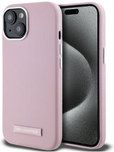 Case Karl Lagerfeld FW Metal Plate MagSafe for iPhone 15 pink 1