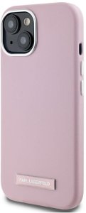 Karl Lagerfeld Case FW Metal Plate MagSafe for iPhone 15 pink 2
