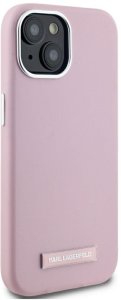 Karl Lagerfeld Case FW Metal Plate MagSafe for iPhone 15 pink 4