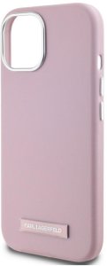 Karl Lagerfeld Case FW Metal Plate MagSafe for iPhone 15 pink 6
