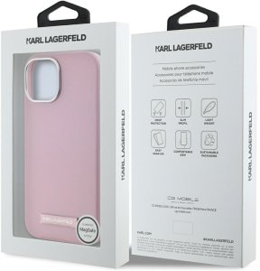 Karl Lagerfeld Case FW Metal Plate MagSafe for iPhone 15 pink 8