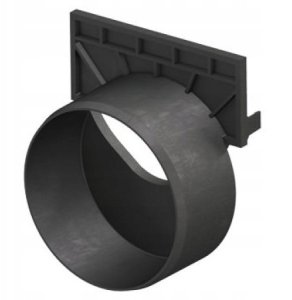 Gutter end wall ACO Euroline/Hexaline, PP, black, with pipe connection DN110 1