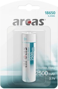 Rechargeable battery Li-ion 18650 3.7V B1 2500 mAh, ARCAS, 1 pc. 1