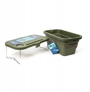 PLATINET CAMPING PICNIC BASKET 47X29X23,5 CM, 16L, FOLDING, WITH 2 IN 1 LID / TABLE GREEN [46139] 2
