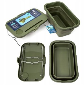 PLATINET CAMPING PICNIC BASKET 47X29X23,5 CM, 16L, FOLDING, WITH 2 IN 1 LID / TABLE GREEN [46139] 6