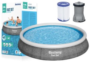 Inflatable pool BESTWAY Fast Set, blue, 7340 l, 396 x 84 cm, 1