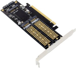 InLine® PCIe Karte x16 zu 2x M.2, 1x mSATA 2