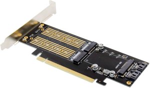 InLine® PCIe Karte x16 zu 2x M.2, 1x mSATA 3