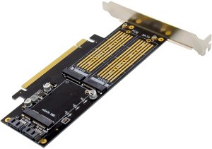 InLine® PCIe Karte x16 zu 2x M.2, 1x mSATA 4