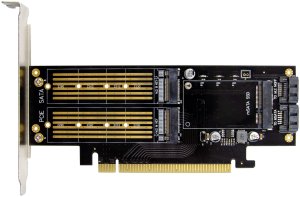 InLine® PCIe Karte x16 zu 2x M.2, 1x mSATA 5