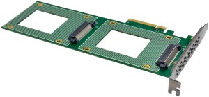 InLine® PCIe Karte zu 2x intern U.2 NVMe SFF-8639 – Bifurcation, PCIe x8, schmal 2