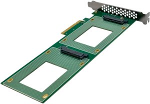 InLine® PCIe Karte zu 2x intern U.2 NVMe SFF-8639 – Bifurcation, PCIe x8, schmal 4