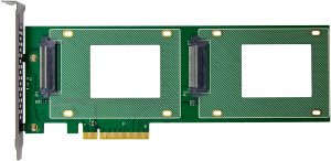 InLine® PCIe Karte zu 2x intern U.2 NVMe SFF-8639 – Bifurcation, PCIe x8, schmal 6