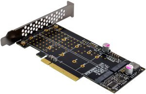 InLine® PCIe Karte zu 2x intern NVMe M.2 Key M – Bifurcation, PCIe x8 2