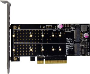 InLine® PCIe Karte zu 2x intern NVMe M.2 Key M – Bifurcation, PCIe x8 4